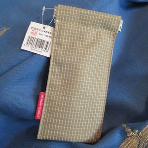 Green & White check cloth eyeglass case